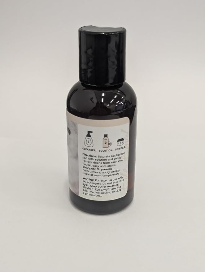 Eye Envy Tear Stain Remover Solution for Cats. Gentle, Natural and Safe. Cleans Tear Stains. Recommended by Breeders, Groomers. Remove Eye Stains from Persians and Exotics. 2 oz. Made in USA