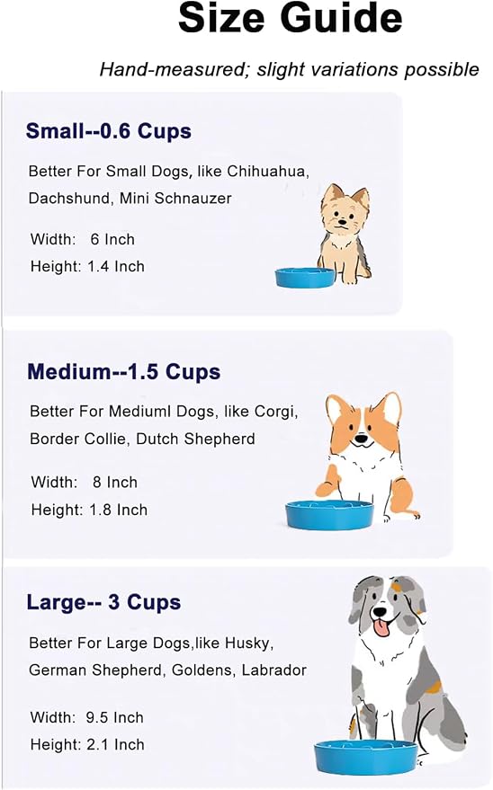 LE TAUCI Ceramic Slow Feeder Dog Bowls Small Breed, 0.6 Cups Dog Food Dish for Fast Eaters, Puzzle Bowl for Small Dogs and Cats,Vortex Blue