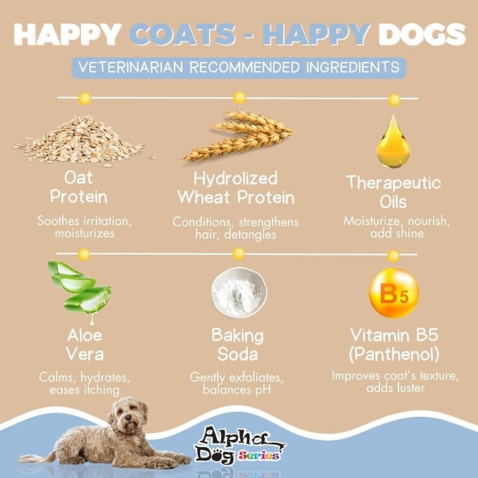 All Natural Anti Itch Oatmeal Shampoo + Conditioner for Dogs | Hypoallergenic Soothing Relief for Dry, Itchy, Bitten or Allergy Damaged Skin (Pack of 2)