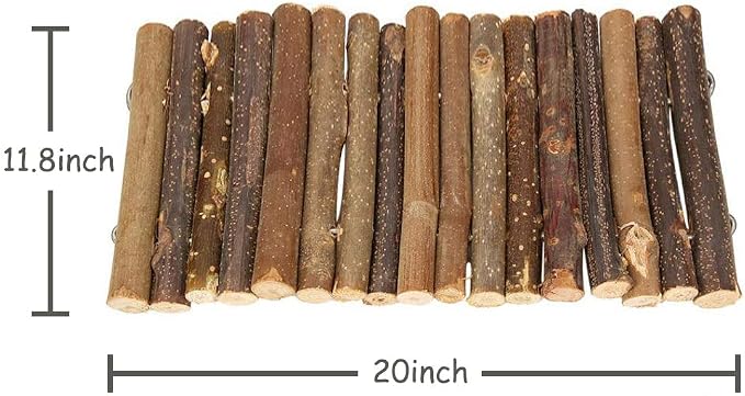 PINVNBY Guinea Pig Wooden Ladder Bridge (20 x 11.8 in) Rabbits Hideout, House, Tunnel, Rodents Chew Toys for Bunny, Chinchillas, Hedgehogs, Ferrets, Rat and Small Animals-Extra Large