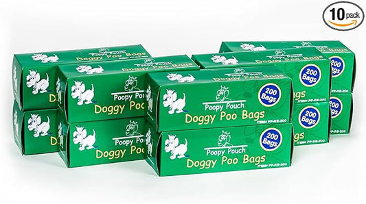 Universal Pet Waste Bags for Dogs & Cats - 2,000pcs of 8"x13" Green Pet Bags for Poop (Bulk) - Compatible with Most Universal Dog Waste Dispensers - Durable and Provides Easy Clean-Up