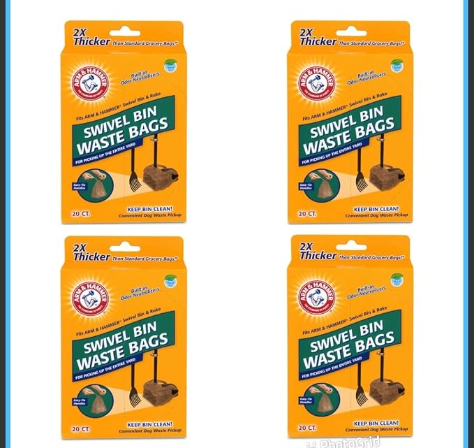 Arm & Hammer Swivel Bin Waste Bags 80ct (4 x 20ct)