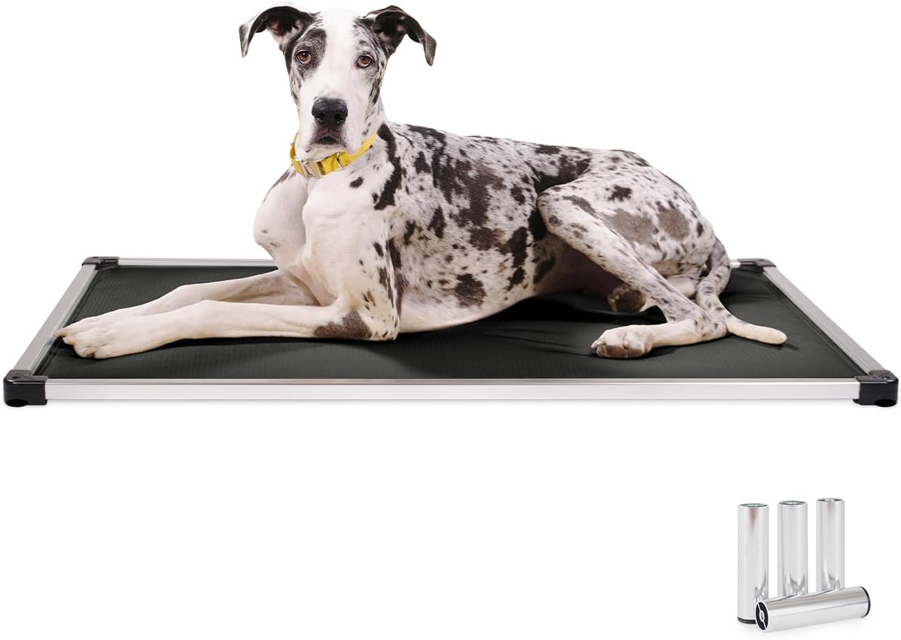 K9 Ballistics Chew Proof Armored Padded Dog Crate Bed, Virtually Indestructible, Legs Included (Obsidian Black, Medium (35" L x 22" W x 4.5" H))