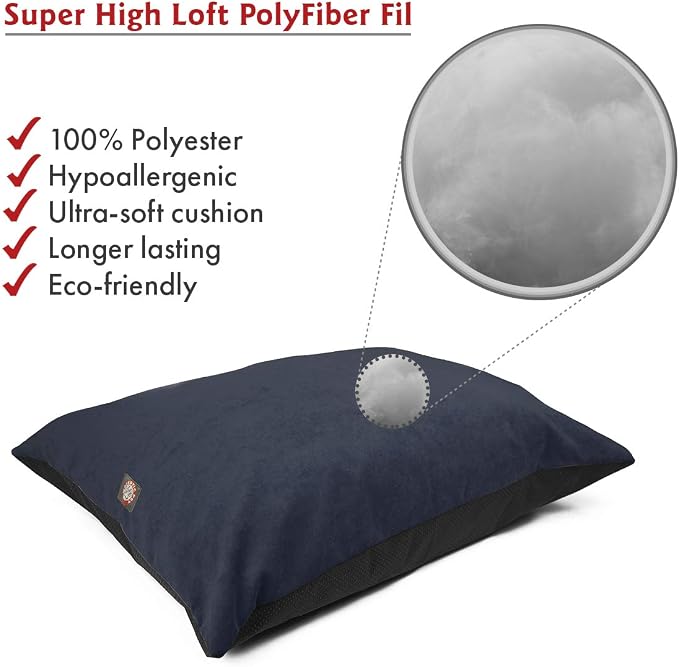 Majestic Pet Large Dog Bed - Rectangle, Washable, Non-Slip, Comfortable - 46 x 35 Inch - Villa Navy
