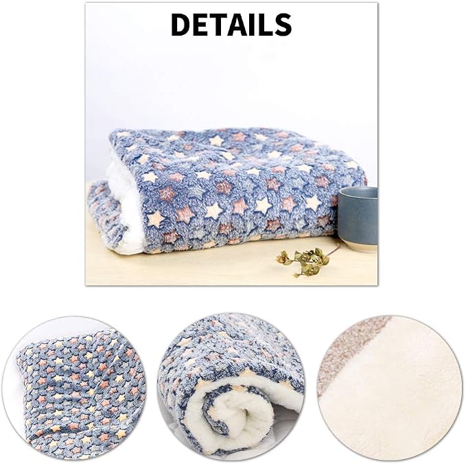 Amakunft 4 Pack of Square Plush Guinea Pig Pillow (2Pcs Size M & 2Pcs Size L), Cozy Hamsters Sugar Glider Hedgehog Sleep Bed, Rabbit Cage Accessories Mat (Stars, Medium)