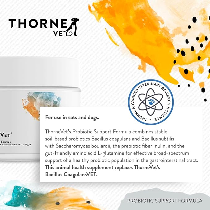 ThorneVET Probiotic Support Formula – Gastrointestinal Support for Dogs, Cats & Horses, Powder
