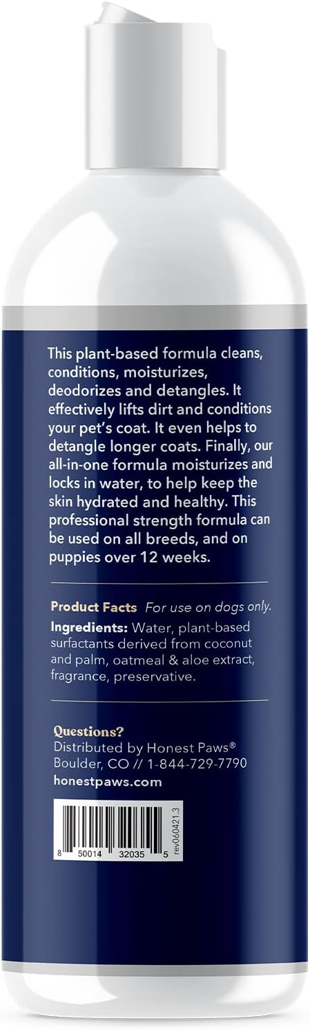 Honest Paws Dog Shampoo and Conditioner - Plant Based, All Natural & Dog Digestive and Immunity Booster with Turkey Tail Mushroom Blend - Bundle