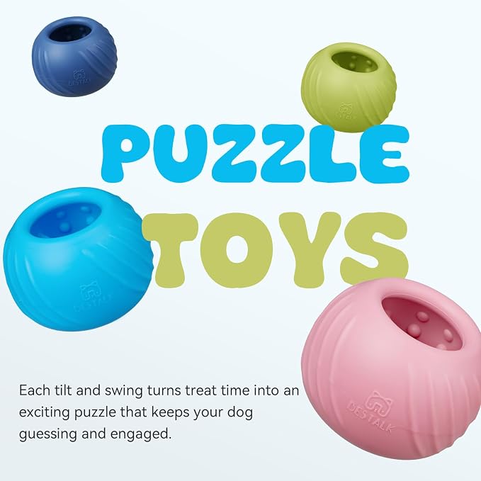 Long-Lasting Dog Lick Toy, Wobbly Dog Enrichment Lick Bowl to Keep Dogs Busy, Interactive Stuffable Dog Treat Feeder for Boredom, Silicone Treat Dispensing Chew Toy(Light Blue,M)