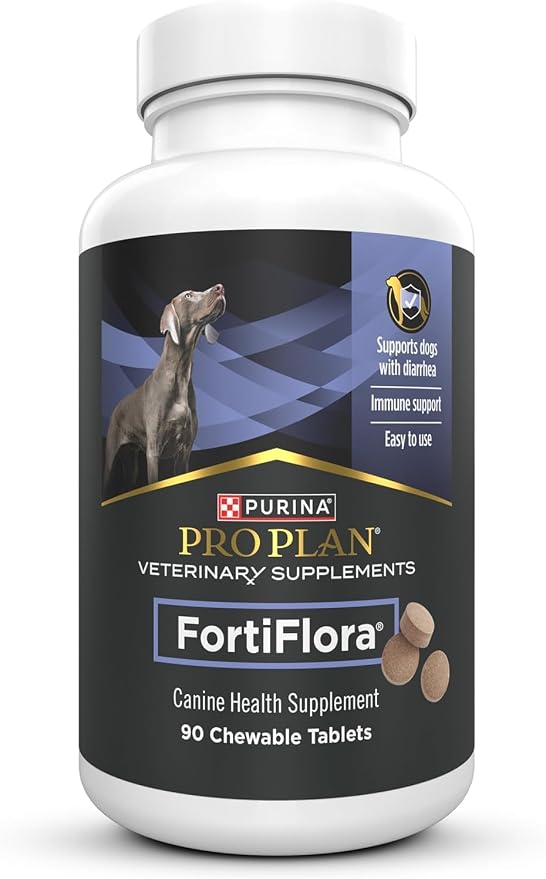 Purina Pro Plan Veterinary Supplements FortiFlora Chewable Dog Probiotic Supplement Tablets - 90 ct. Canister