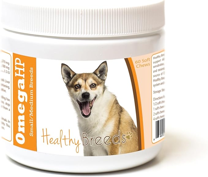 Healthy Breeds Norwegian Lundehund Omega HP Fatty Acid Skin and Coat Support Soft Chews 60 Count