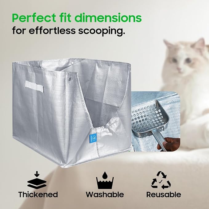2 Pack Litter Box Liners F Compatible with Flip Litter Box Liner Type F, Reusable Liner Type-F with Carrying Handles
