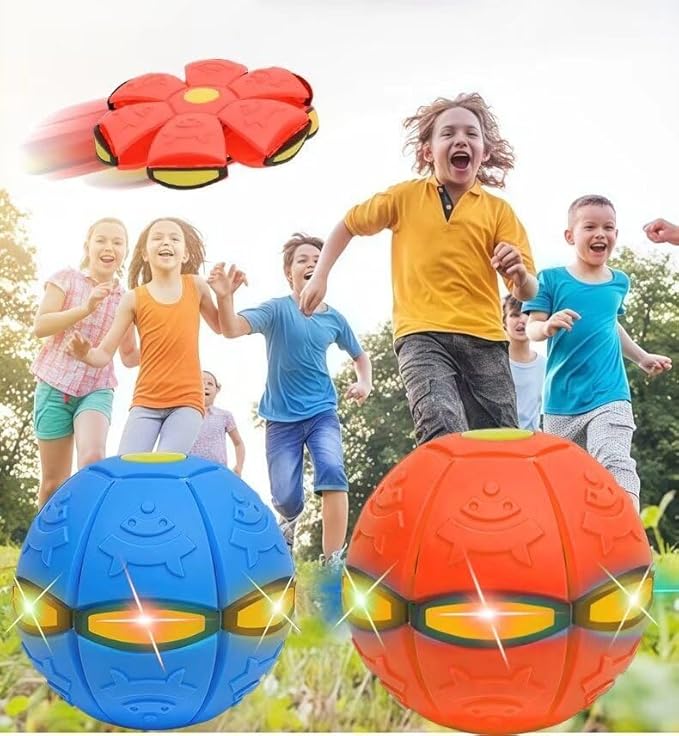 2pc 2-in-1 Dual Form Freely Switchable Magic Bouncing Ball Toy with Six Light Suitable for Indoor & Outdoor