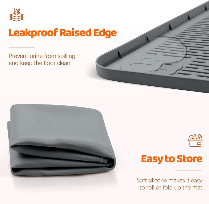 Pee Pads for Dogs, 57" x 40" Extra Large Reusable Silicone Mat, Washable Puppy Training Pads for Potty Training, Non-Slip, Leak-Proof, Indoor Floor Protection (Dark Grey)