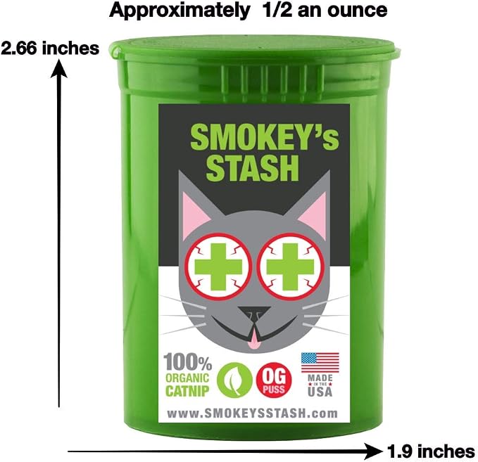 Smokey's Stash Cat Catnip Spray, Dried Organic Catnip, 2pc Fishing Poles and Funny Toy Refills