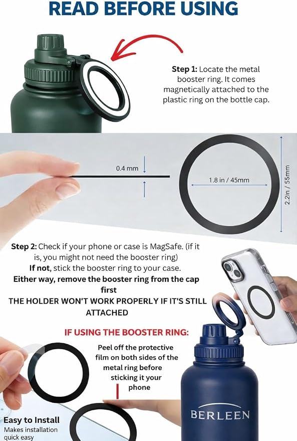 BERLEEN 3-in-1 32 oz Insulated Dog Water Bottle with Magnetic Lid, Bottle with Detachable Stainless Steel Bowls – Portable Travel Water & Food Container for Dogs, Leakproof, Ideal for Walking (Black)