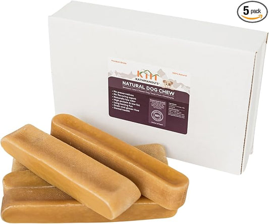 100% Natural Himalayan Yak Cheese for Dogs - Mega (Pack of 5) - Sourced from Pristine Himalayan Foothill, Rawhide-Free, NO preservatives