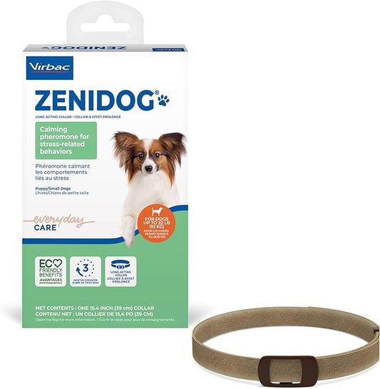 Virbac ZENIDOG® Long-Acting Collar for Dogs | Calming Pheromone Collar for Stress Relief - Pup/Small Dog - Lasts up to 3 Months