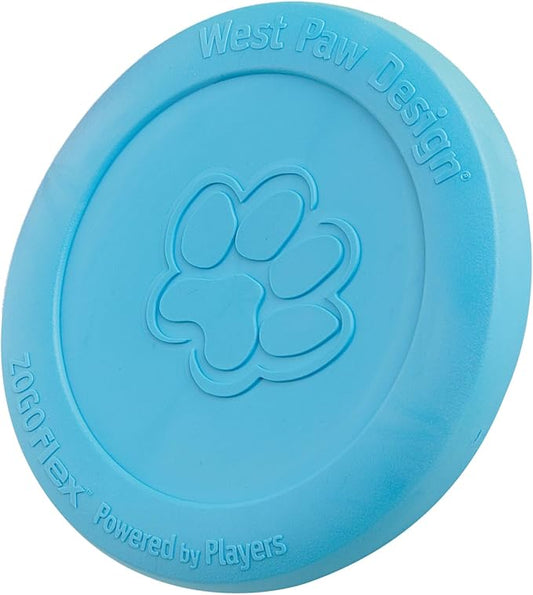 West Paw Zogoflex Zisc Dog Flying Disc, High Flying Aerodynamic Disc for Dogs Puppy – Lightweight, Floatable Disc for Fetch, Tug of War, Catch, Play – Doubles as Food/Water Bowl, Small 6.5", Aqua Blue