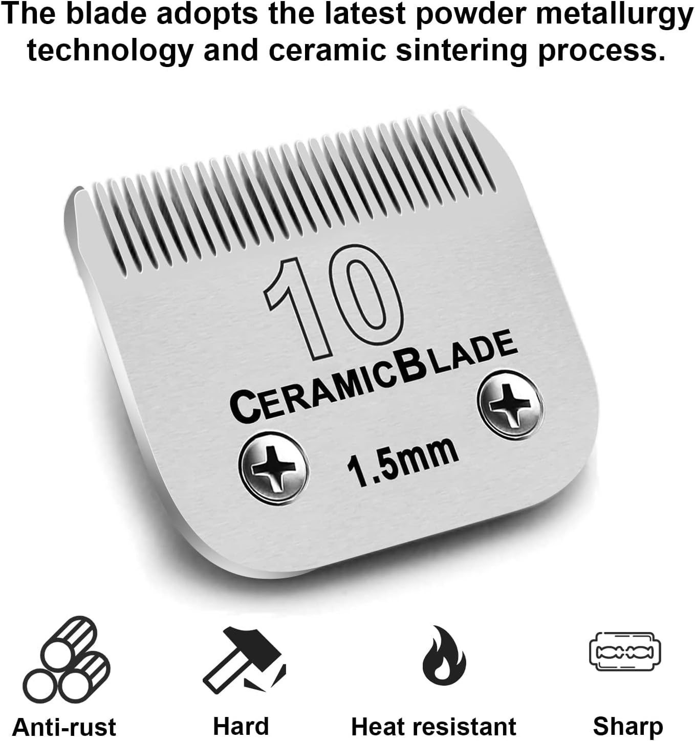 6Pack 10Blades Dog Grooming Replacement Blades Compatible with Andis Pet Clipper/Oster A5/Wahl KM Series Dog Clipper,Ceramic Blade & Stainless Steel Blade (#10+30+5FC+7FC+3FC+4F)