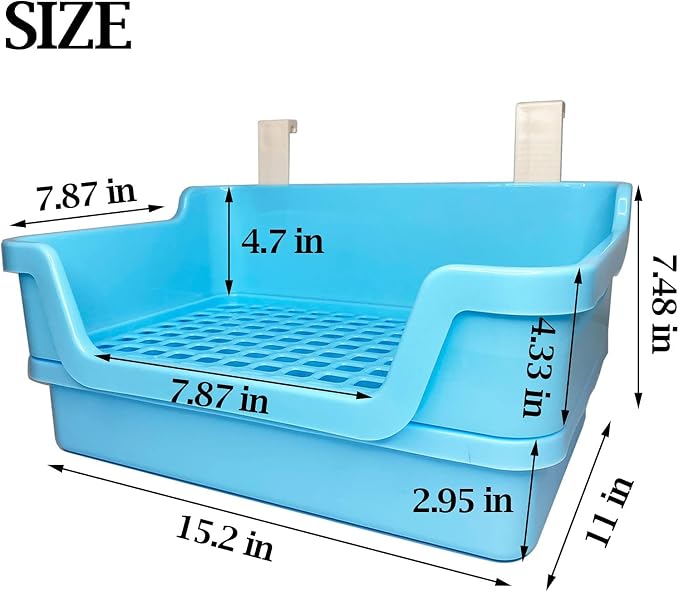 Kathson Bunny Chew Toys for Teeth Grinding, Rabbit Wooden Scratch Board and Blue Extra Large Rabbit Litter Box Trainer