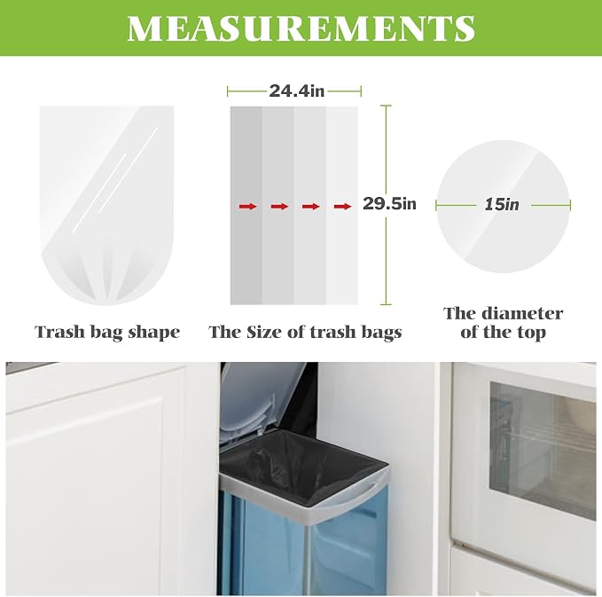 Teivio 10 Gallon 120 Counts Medium Trash Bags Garbage Bags, Bathroom Trash Can Bin Liners, Plastic Bags for home office kitchen garden, Black