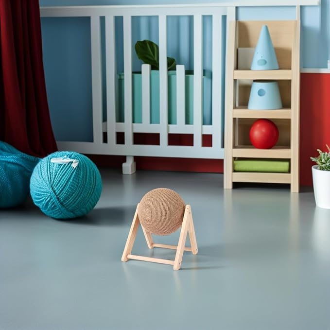 balacoo Cat Scratching Ball Toy with Sisal Rope 7.08X7.08X6.29In Indoor Interactive Cat Plaything for Claw Grinding and Furniture Protection