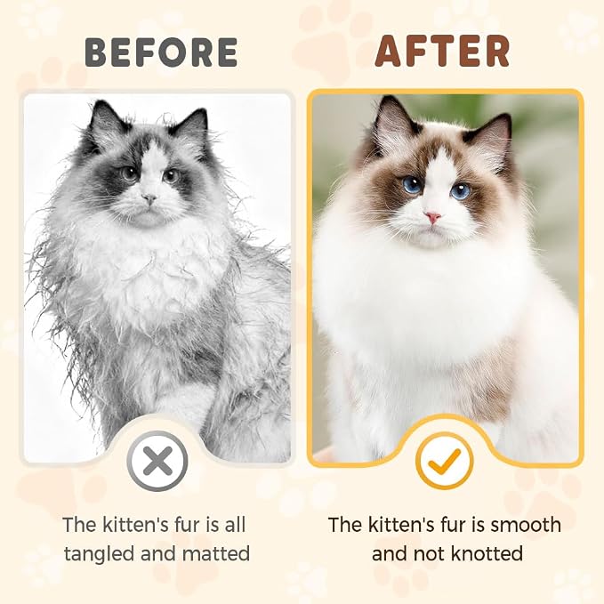 Pet Grooming Brush, 2026 Upgrade Undercoat Rake, Dematting Comb for Dogs and Cats, Removes Tangles Knots and Loose Fur Designed for Thick Coats Long Hair Daily Pet Grooming Use