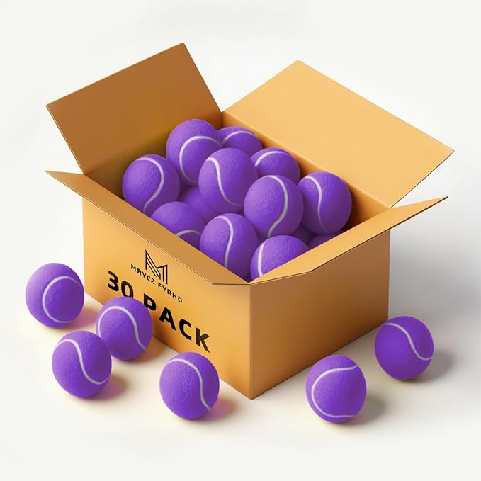 30/40 Pack Training Tennis Balls, Pet Dog Playing Balls, Practice Tennis Balls with Mesh Bag for Transport and Beginner Training