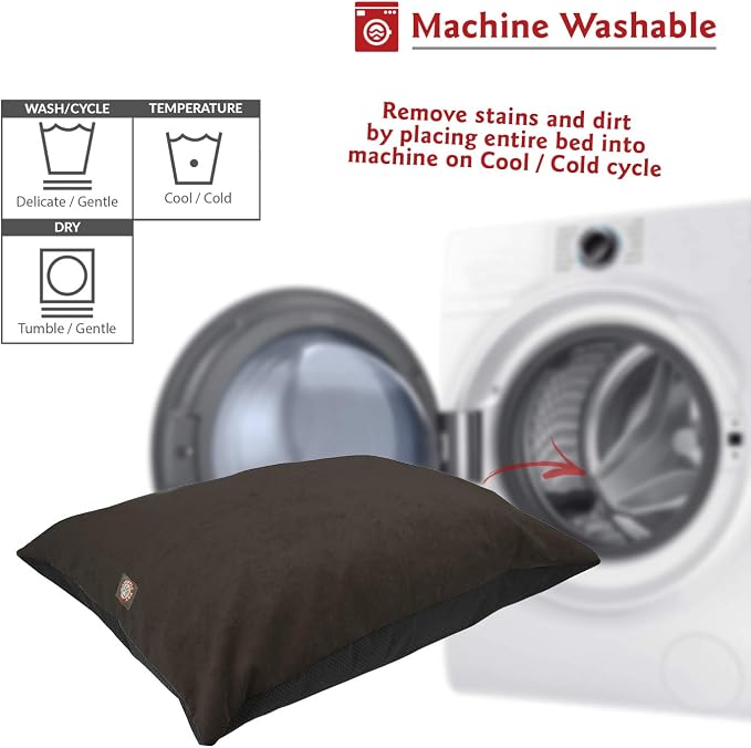 Majestic Pet Rectangular Dog Bed Washable, Non Slip, Comfy Super Value Pillow Bed for Large Breed Dogs 46 x 35 Inch Villa Storm
