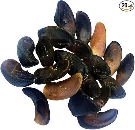 20 Pack 100% Natural Free Range, Grass Fed Water Buffalo Hooves. NO Additives, Preservatives, Hormones or Antibiotics