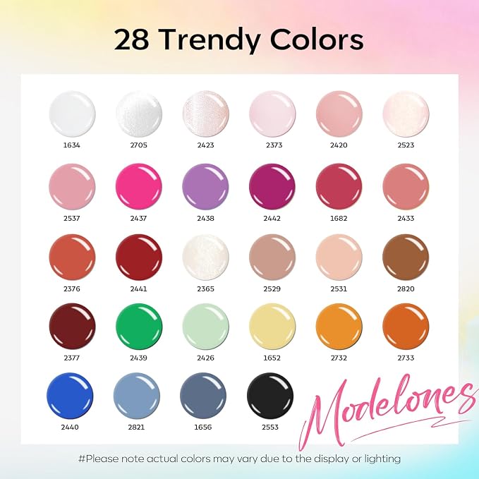 modelones 32 PCS Gel Nail Polish Set, 28 Colors Jelly Nude Gel Polish with No Wipe Base Coat, Glitter & Glossy & Matte Top Coat Translucent Pink White Brown Soak Off LED Nail Art Kit Salon at Home
