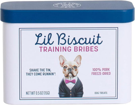 Piper Loop | Lil Biscuit Training Bribes | Pocket-Size Refillable Tin | Freeze-Dried | ~20 Treats | 100% Pork | 0.5 oz