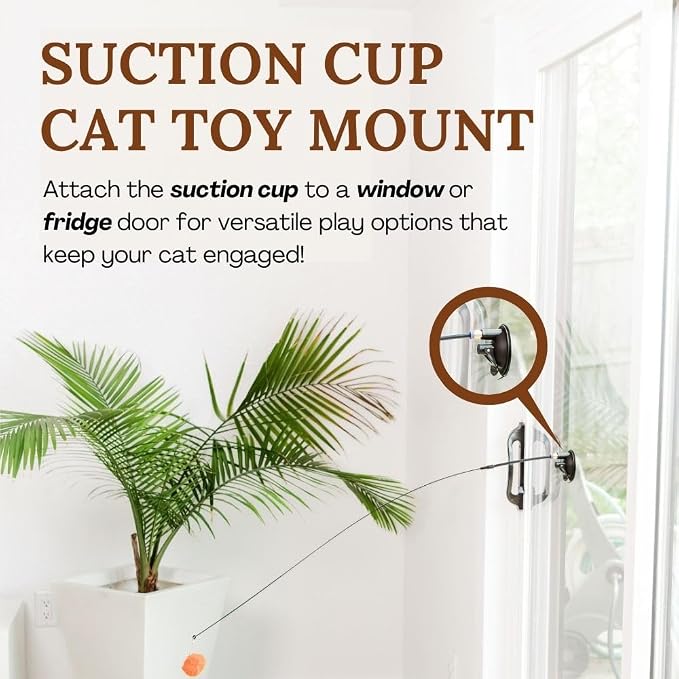 18-Piece Interactive Cat Toys for Indoor Cats, Cat Stuff Heavy Duty Self-Holding Floor Base & Suction Cup - Durable Feather Wand Bird Simulation Self Play Kitten Toys for Bored Adult Cats Juguete Gato