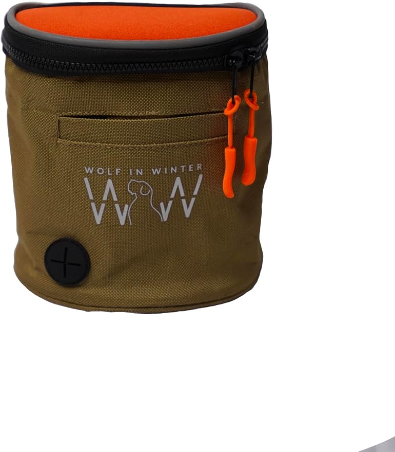 Quickdraw Treat Pouch – Compact Dog Training Bag with Reflective Trim, Built-in Poop Bag Dispenser, and Adjustable Waist Belt – Ideal for Walks, Hikes, and Training Sessions (Orange)