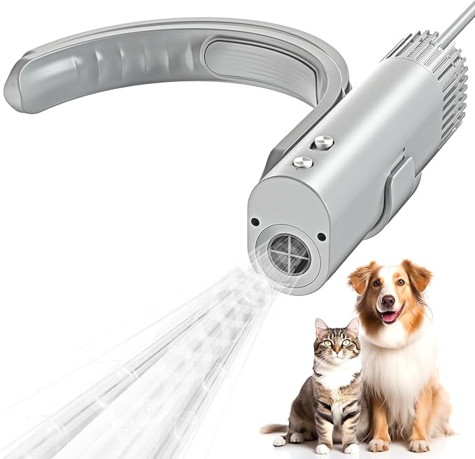 Cat and Dog Universal Pet Hair Dryer 200 Million Negative Ions, Low Noise Hands-Free Neck Hanging Hair Dryer with Automatic Cleaning, Speed and Temperature Adjustment, for Home/Pet Shop Use