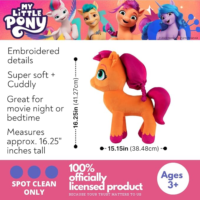 My Little Pony Sunny Kids Bedding Super Soft Plush Cuddle Pillow Buddy, One Size, By Franco