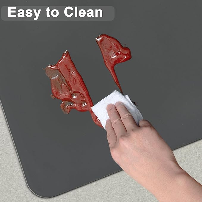 Large Silicone Mat, 48"x32"(120cmx80cm) Silicone Mats for Kitchen Counter, Non-Slip Heat Resistant Mat, Kitchen Counter Mat, Waterproof Countertop Protector for Craft, Deep Blue