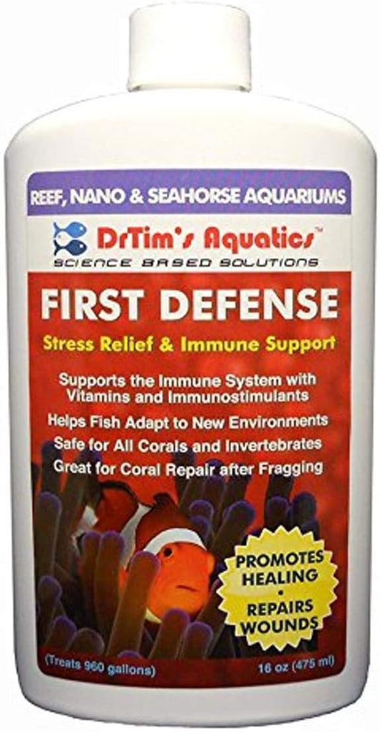 DrTim's Aquatics Reef First Defense Fish Stress Relief and Immune Support – For Reef, Nano, Sea Horse Fish Tanks, Aquariums – Revitalizes Natural Coat – Detoxifies Heavy Metals, Repairs Wounds – 128 Oz.