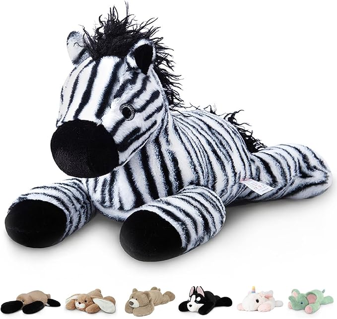 Niuniu Daddy 20" 3.3 lb Weighted Zebra Stuffed Animal for Adults Kids, Giant Large Soft Body Pillow Plush Toy for Sleeping Huggable, Gift for Everyday Comfort