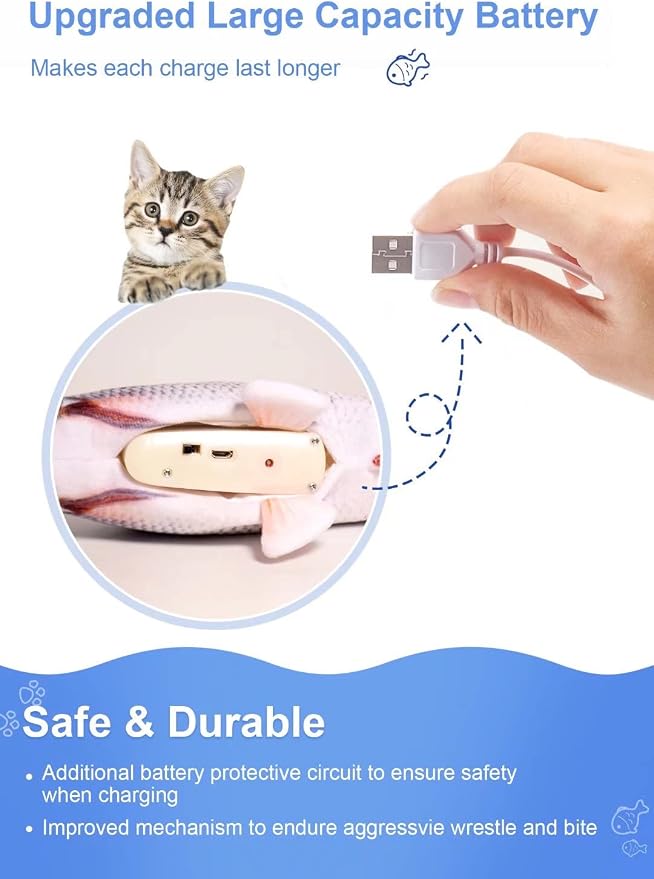Potaroma Flopping Fish and Smart 3 in 1 Cat Toy Bundle