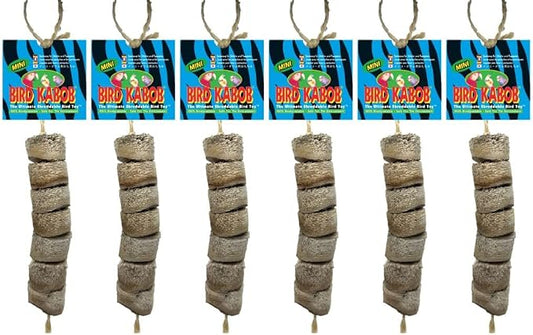 BIRD KABOB Mini - 6 Pack - an All-Natural, Holistic, Veterinarian Recommended, Earth Friendly, shreddable Hanging Bird Toy with Yucca Chunks
