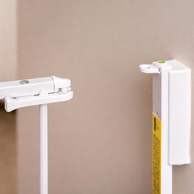 Regalo Safety 35" Extra Tall Baby Gate for Stairs, Hardware Mounted Wide Stair Gate, Fits 34"–55" Openings, Includes Wall & Banister Mounting Kit, White