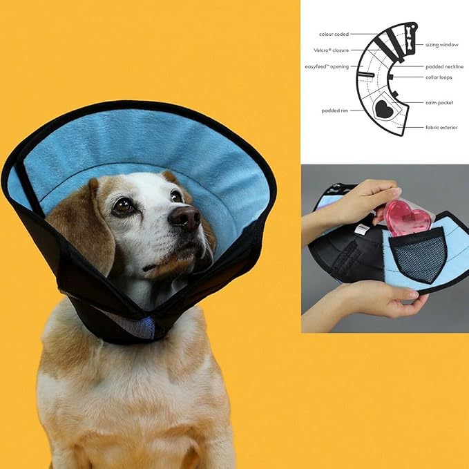 KVP Calmer Pet Recovery Collar, M Size Fits 12" to 16" Neck/8" Depth