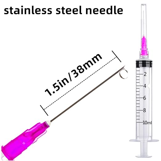 15 Pack 10ml 18Ga Plastic Syringe with Measurement for Scientific Labs and Industrial Dispensing, Disposable Individually Wrapped (15, 10ml-18Ga)