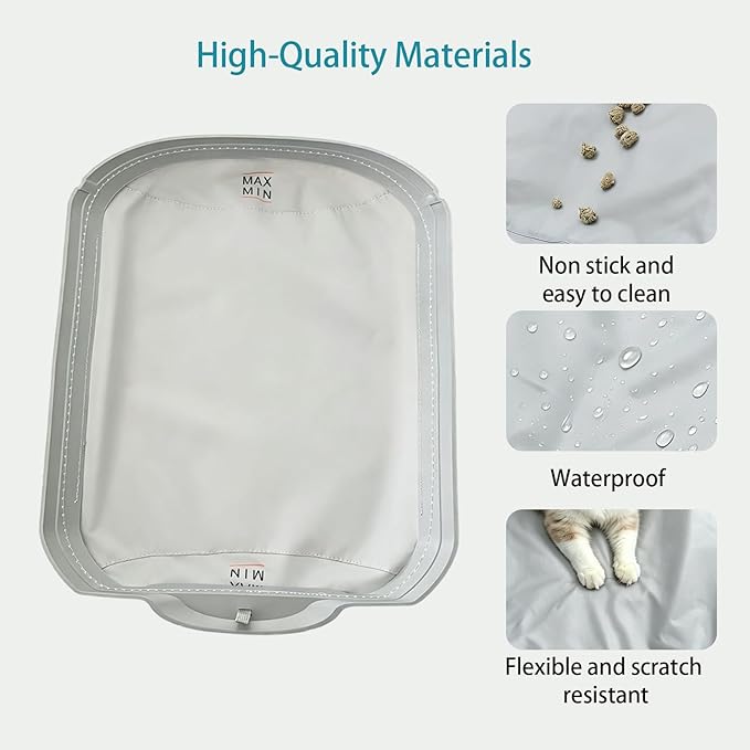 2-Pack Waterproof Pad for Self Cleaning Litter Box, Washable Removable Cat Litter Box Pads, Leak-Proof Replacement Liner Accessories