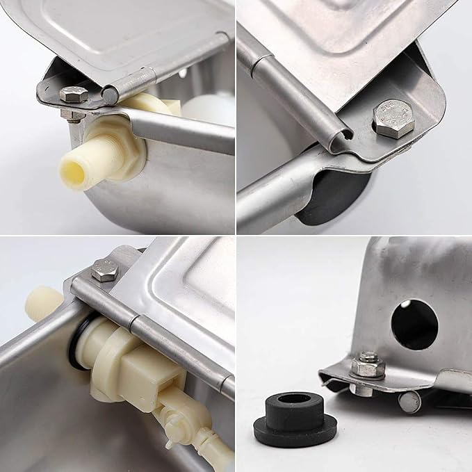 Livestock Water Trough Stainless Steel Automatic Waterer Bowl | Wall Mounted, with Float Valve and Drain Plug, Automatic Dog Water Bowl Outdoor, Suitable for Dogs Chickens Goat Pig Horse