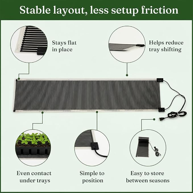 Seedling Heat Mat 11" x 24" - Water-Resistant Plant Heating Pad for Germination, Seed Starting, Propagation, Rooting Cuttings, Hydroponics and Indoor Gardening, Made in USA