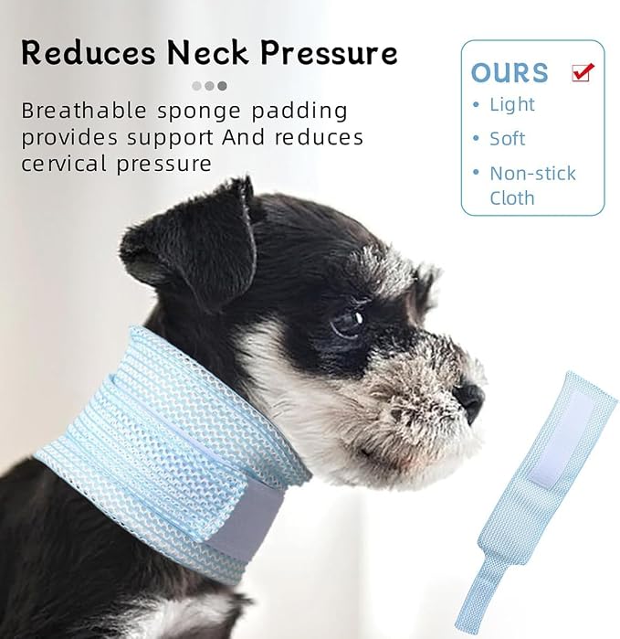 Cat Neck Brace Cover - Breathable Elizabethan Collar for Post-Surgery Recovery Anti-Lick Wound Adjustable Protective Cervical Cone for Small Medium Large Dogs Cats (Neck Girth 7.9-11.0" Depth2.4
