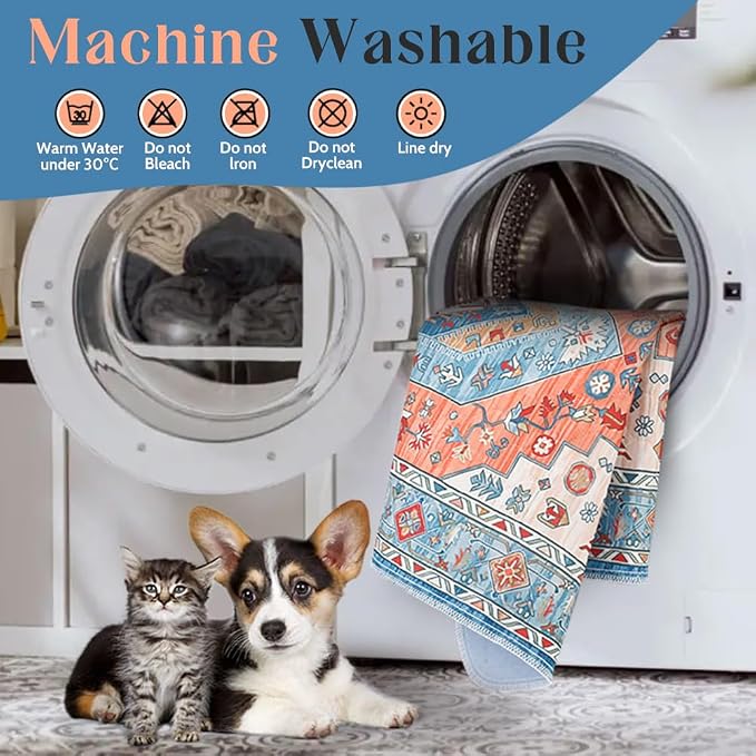 Washable Pee Pads for Dogs 2 Pack Reusable Puppy Training Pads 48"x48" Super Absorbent Waterproof Dog Training Pads, Non-Slip Potty Pads Whelping Pads Litter Mat Pet Supplies - Orange/Mix