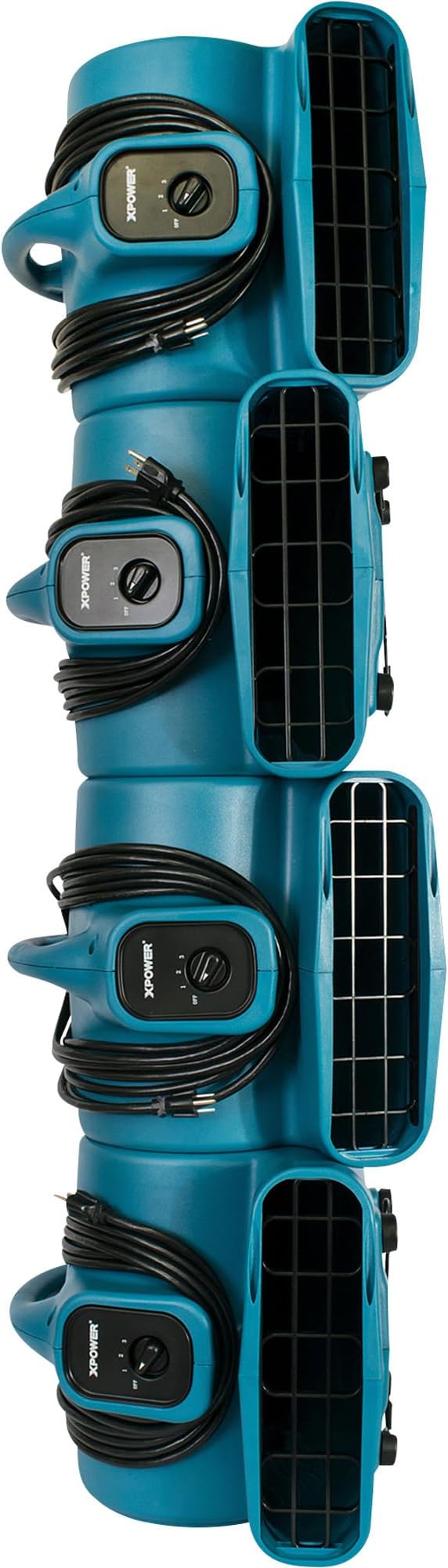 XPOWER X-400A Pro 1/4 HP 1600 CFM Centrifugal Air Mover, Carpet Dryer, Floor Fan, Blower, Daisy Chain, for Water Damage Restoration, Janitorial, Plumbing, Home Use,Blue